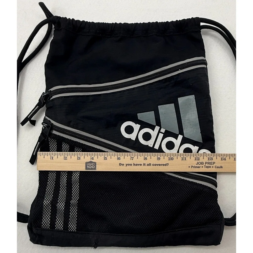 Adidas Drawstring Backpack Black Gym Sack Bag Cinch Sack‎ Athletic